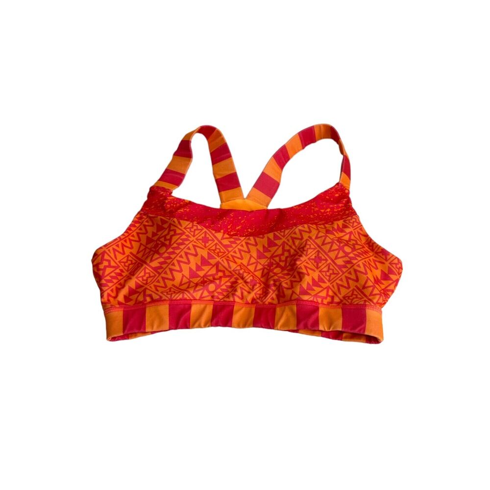 mondetta sports bra orange red splatter Size M